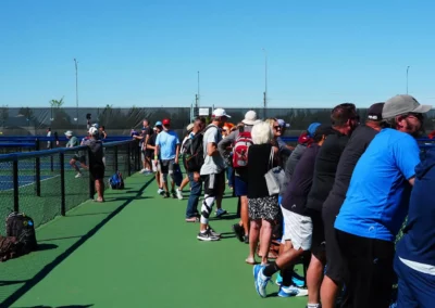 outdoor pickleball courts - crowd watching a tournament